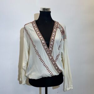 Hoss Intropia Bohemian Braded Embroidered Blouse